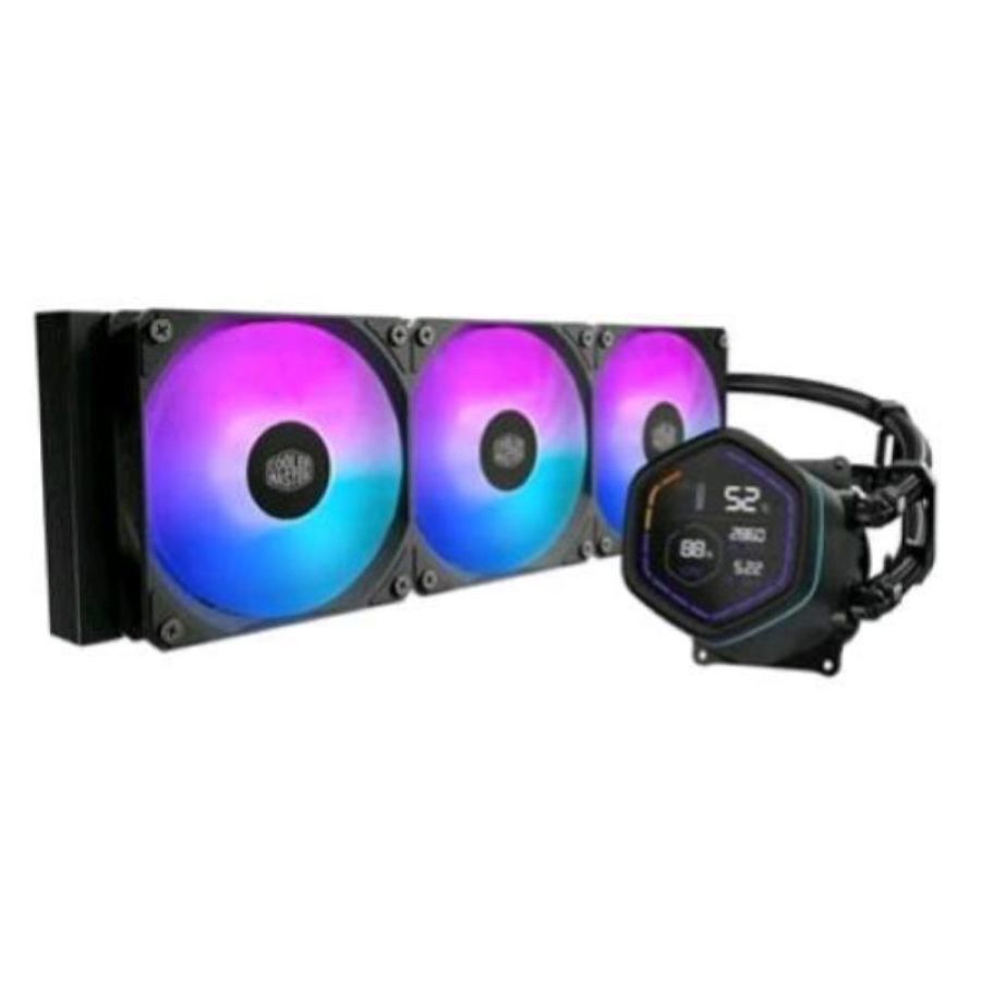 Cooler master ml core nex digital 360 black argb dissiapatore a liquido per cpu 3 ventole 120mm display led lga1851-1700-1200 am5-am4 nero