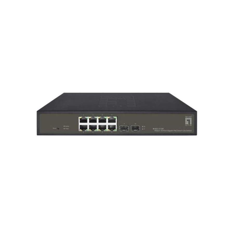 Levelone ges-2110p switch di rete gestito l2 gigabit ethernet (10/100/1000) supporto power over ethernet (poe) nero