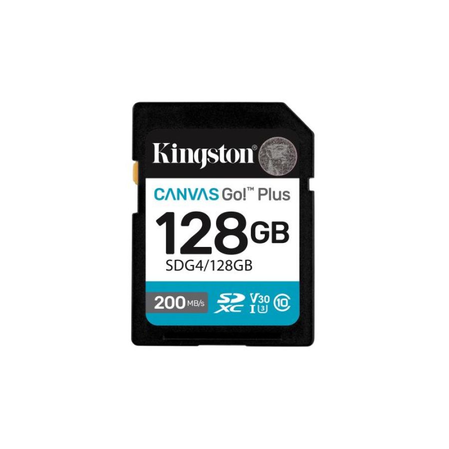 Kingston technology 128gb sdxc canvas go plus gen4 200mb/s c10 uhs-i u3 v30