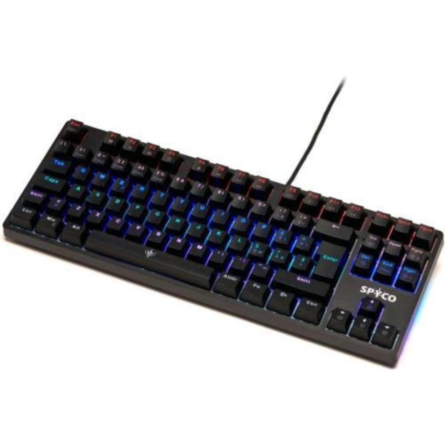 Spyco challenge ke-112 tastiera gaming meccanica usb retroilluminata led rgb ad effetti 87 tasti in abs layout italiano