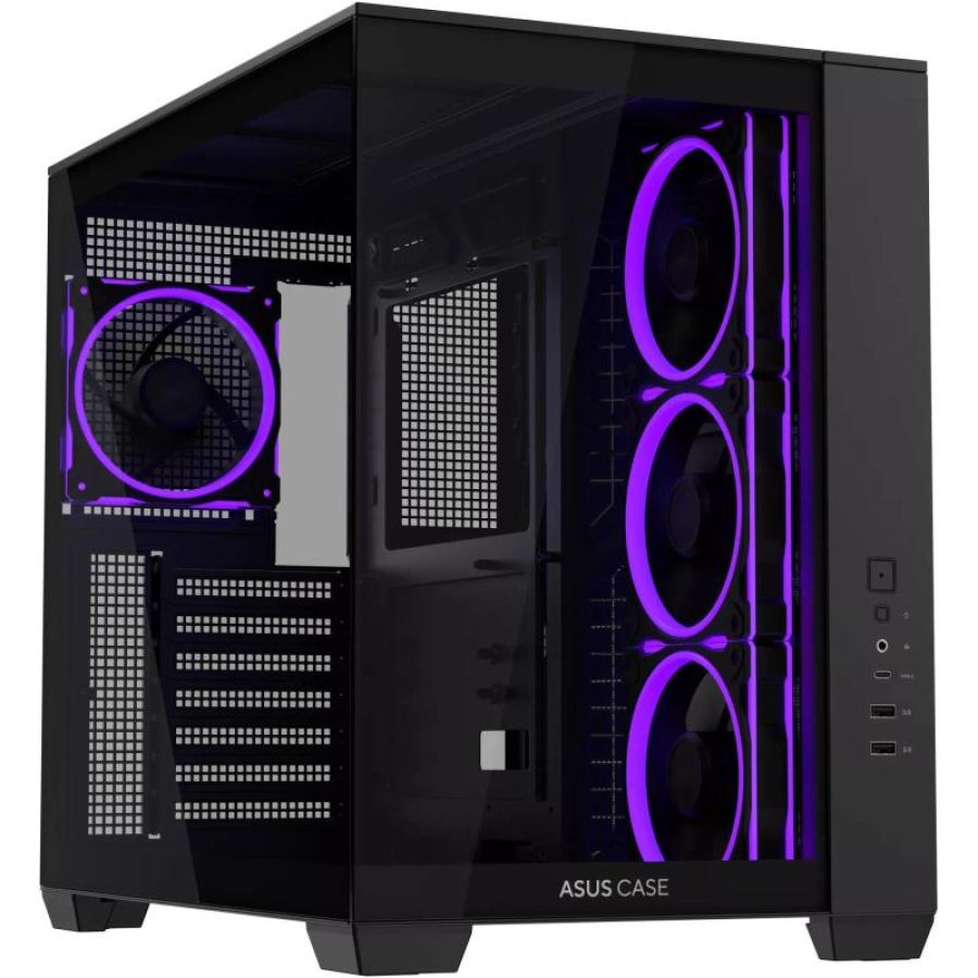 Asus case a32 plus argb, vetro temperato, nero