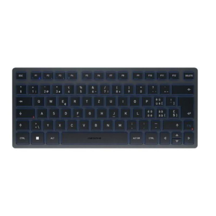 Cherry kw 7100 mini bt tastiera universale bluetooth qwertz svizzere blu