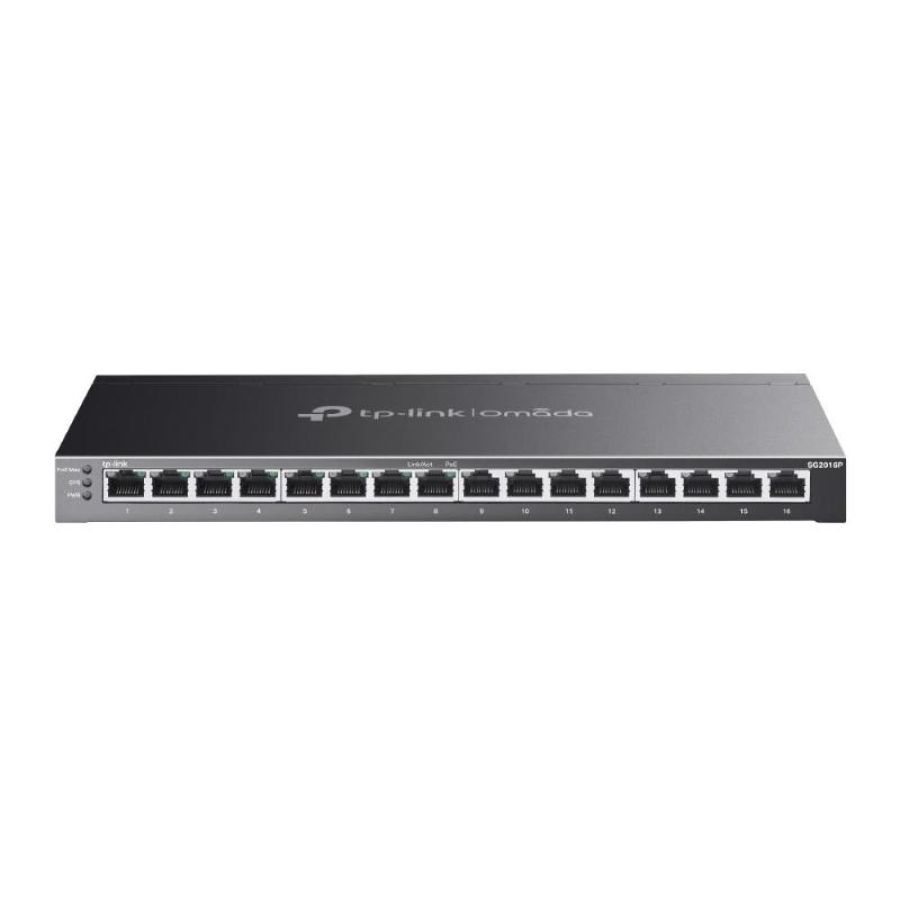 Tp-link omada sg2016p switch di rete gestito l2/l2+ gigabit ethernet (10/100/1000) supporto power over ethernet (poe) nero