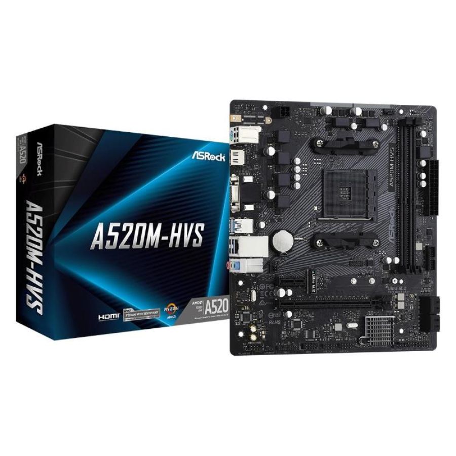 Asrock a520m-hvs amd a520 socket am4 micro atx