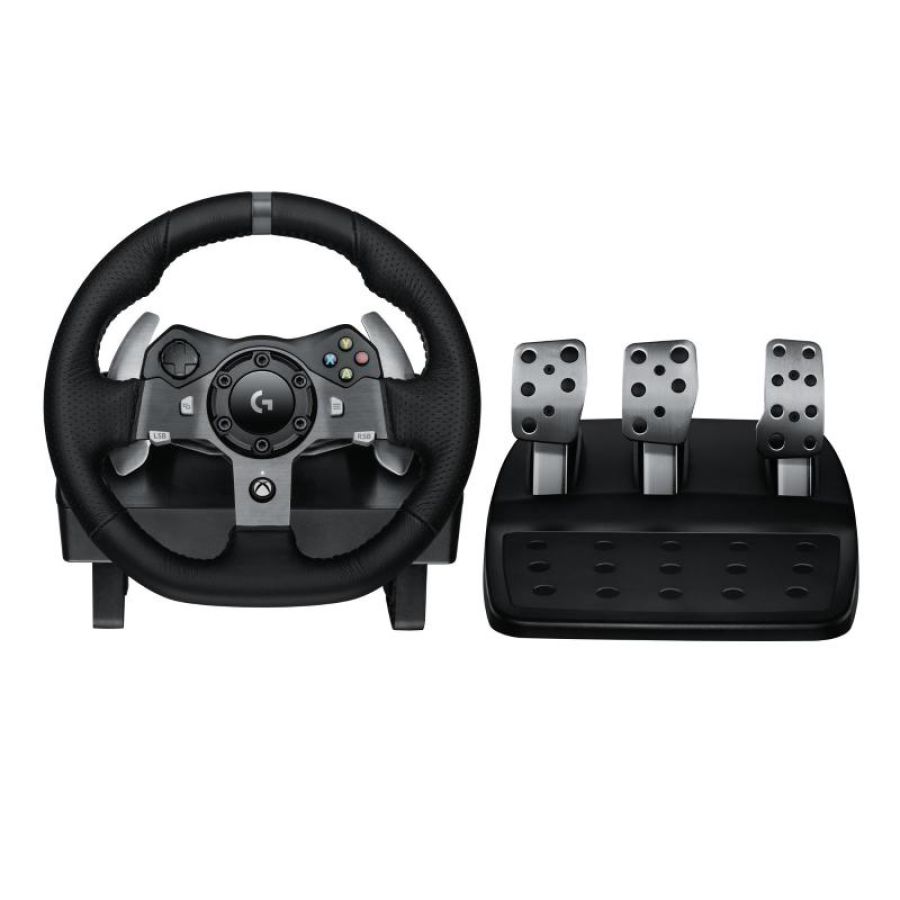 Logitech g g920 driving force nero usb 2.0 sterzo + pedali analogico/digitale pc, xbox one, xbox series s, xbox series x