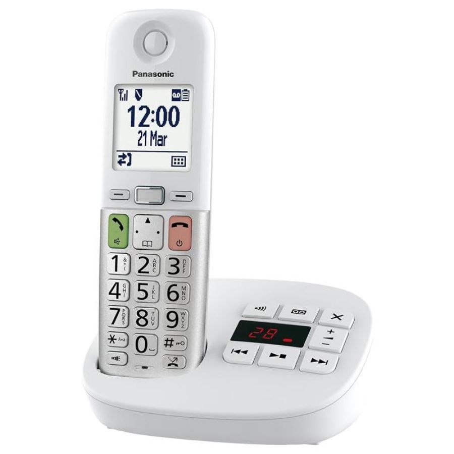 Panasonic kx-tgu430exw (bianco) - telefono cordless singolo - segreteria - vivavoce - tasti grandi