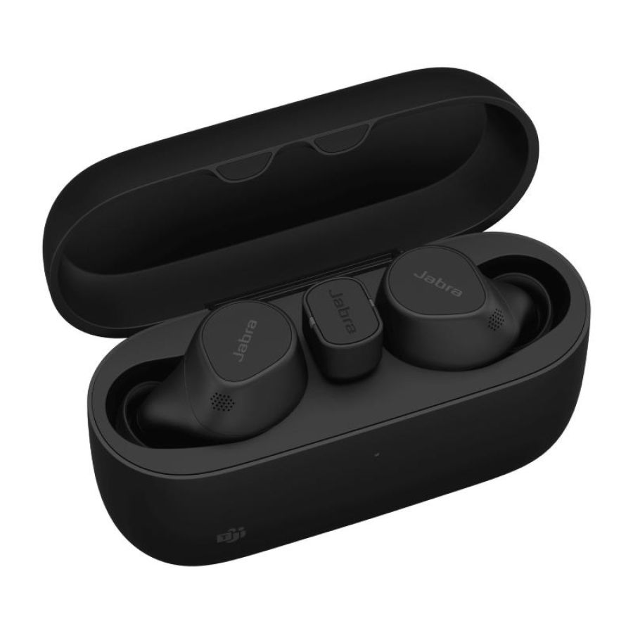 Auricolari jabra evolve2 buds bt (dongle usb-c), canc. rumore,fino a 33 ore di batteria - garanzia casco 2 anni