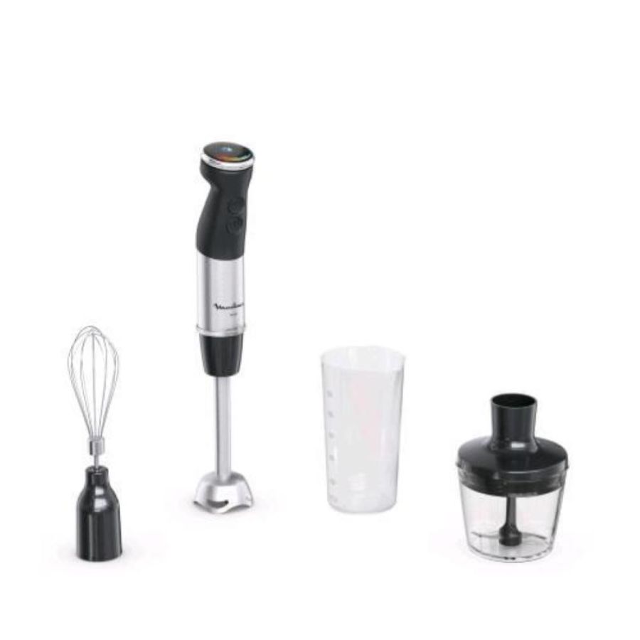 Moulinex dd6738 frullatore ad immersione 1000w lame powelix 20 velocita` con tritatutto frusta e bicchiere da 800 ml nero