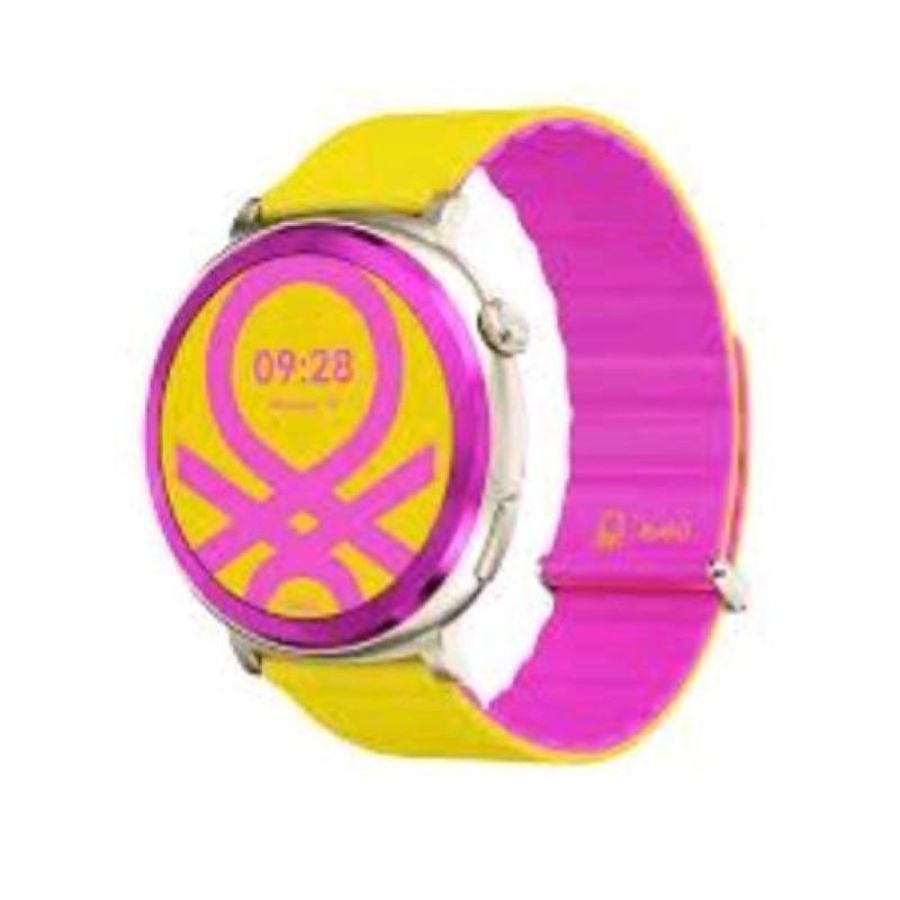 Imiki holo 2 benetton smartwatch 1.43 amoled bluetooth 1 atm monitoraggio della salute yellow lemon rose