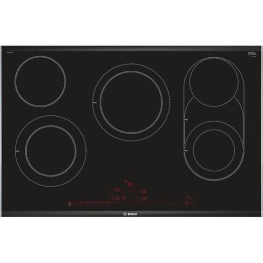 Bosch serie 8 pkm875dp1d piano cottura nero, acciaio inossidabile da incasso ceramica 5 fornello(i)