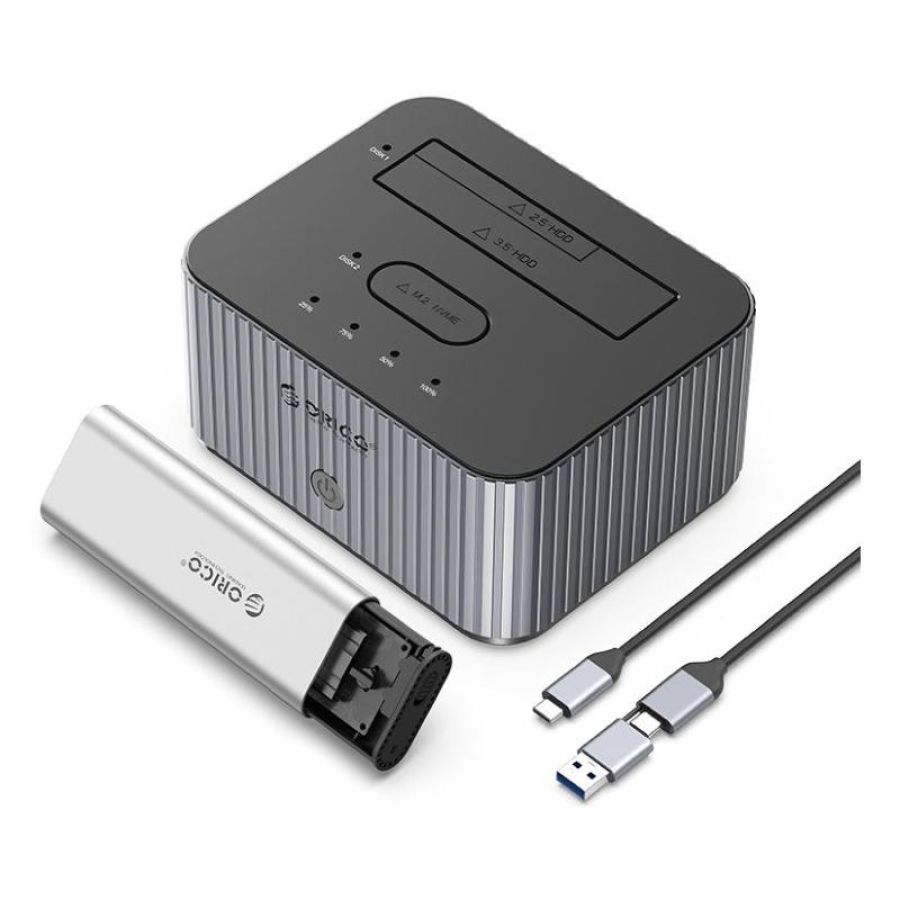 Orico it28e-c hdd docking station 1*sata 2.5/3.5 1*m.2 usb-c grigio