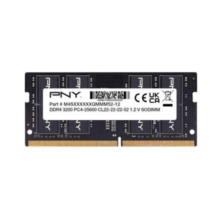 Pny mn16gsd43200-tb memoria ram 1x16gb 3.200 mhz tecnologia ddr4 cl 22 tipologia so-dimm black