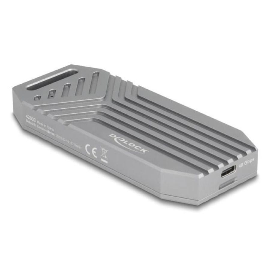 Delock 42033 contenitore di unità di archiviazione box esterno ssd grigio m.2