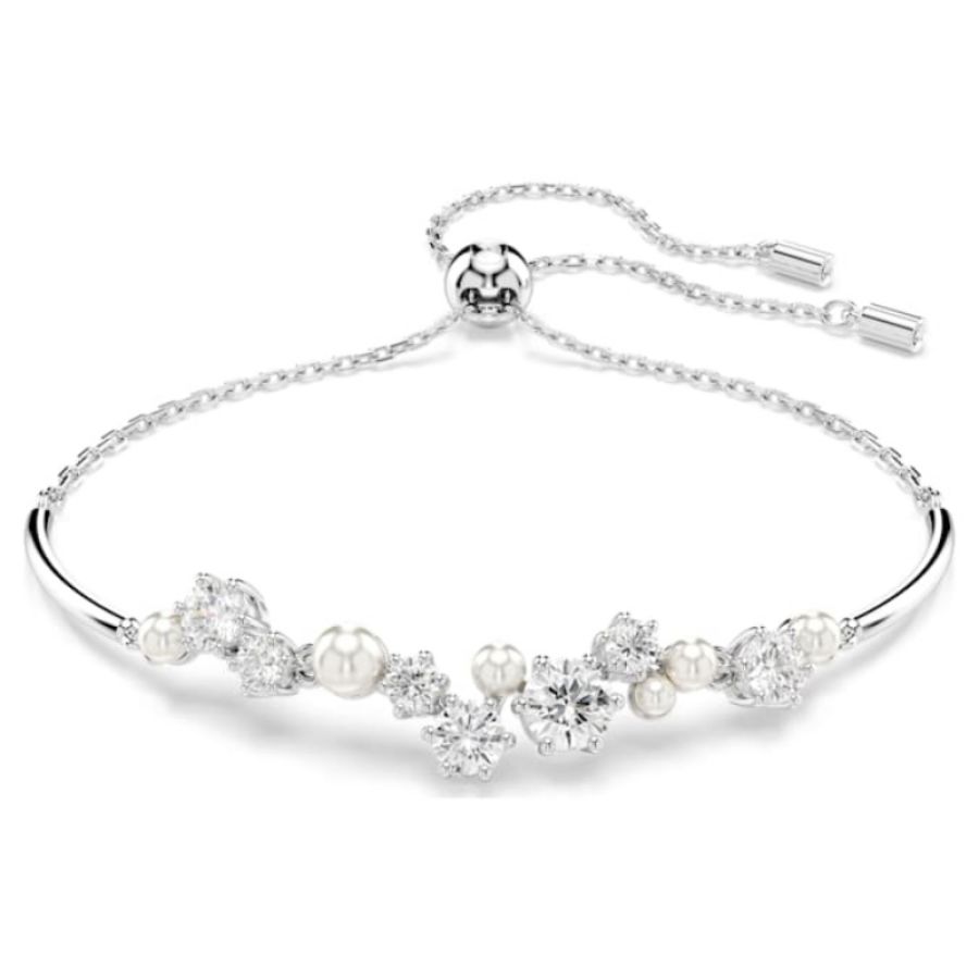 Swarovski 5705618 bracciale swarovski rigido / soft - bracciale soft white/rhs m nuovo in scatola originale