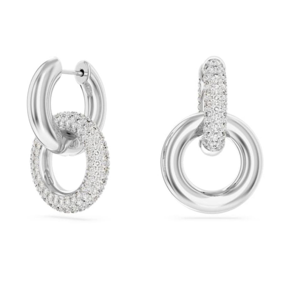 Swarovski 5671807 swarovski fashion piece - dextera orecchino a buco interlinked cre nuovo in scatola originale