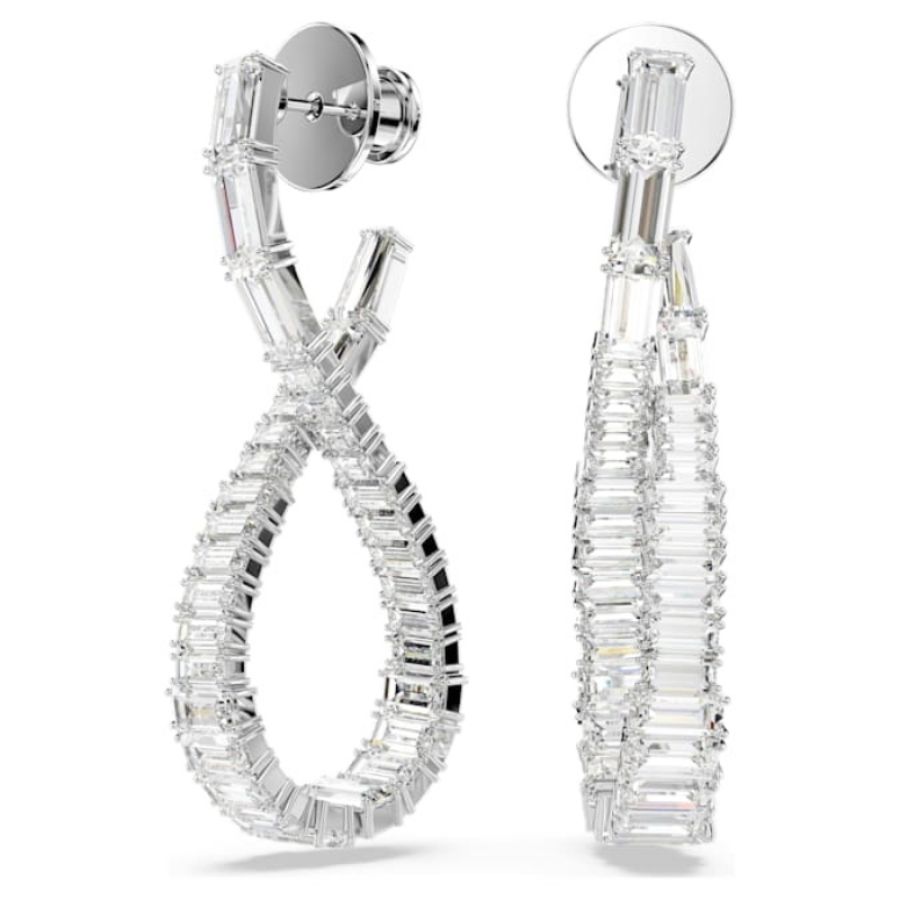 Swarovski 5677628 swarovski fashion piece - hyperbola orecchino a buco hoop l twist nuovo in scatola originale