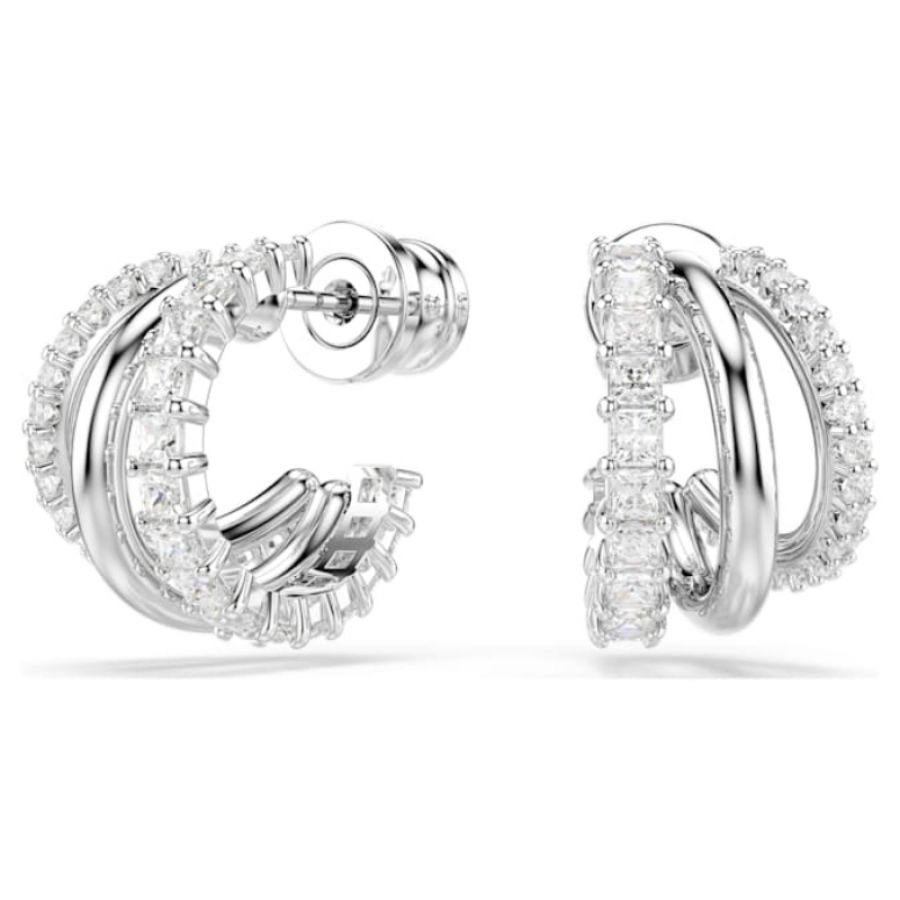 Swarovski 5737110 swarovski fashion piece - hyperbola orecchino a buco white/rhs nuovo in scatola originale