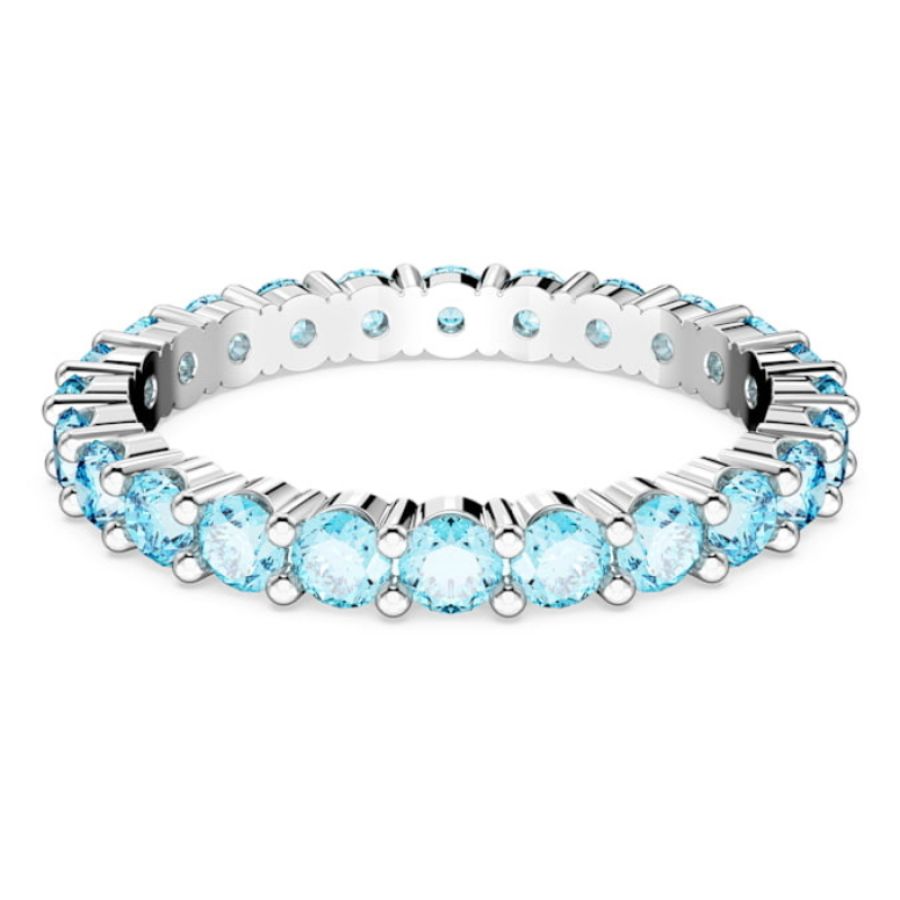 Swarovski 5658673 anello swarovski - anello aqua blu/rhs 60 nuovo in scatola originale