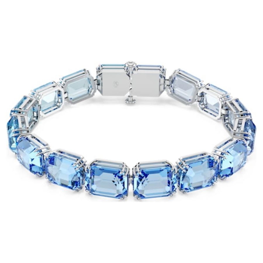 Swarovski 5694135 bracciale swarovski rigido / soft - bracciale blu/rhs m nuovo in scatola originale