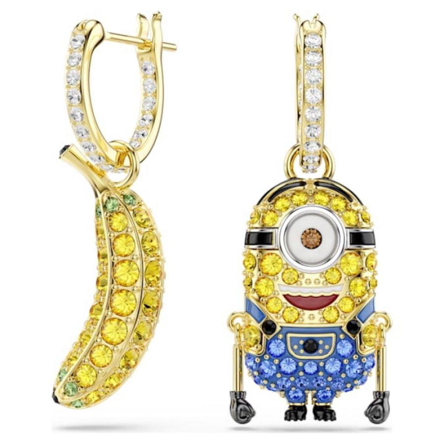 Swarovski 5743382 swarovski fashion piece - minions orecchino a buco stuart yel/gos nuovo in scatola originale