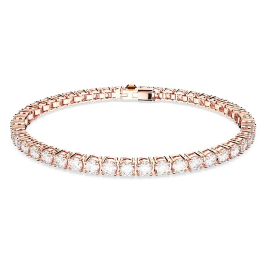Swarovski 5657660 bracciale swarovski rigido / soft - bracciale s white/ros xl nuovo in scatola originale