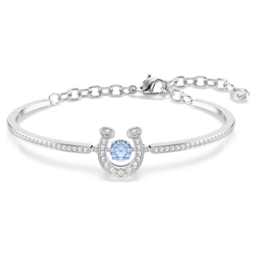 Swarovski 5736983 bracciale swarovski rigido / soft - soft blu/rhs m nuovo in scatola originale