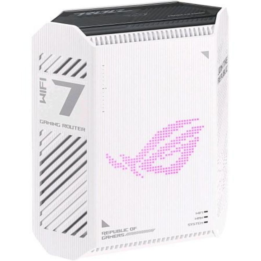 Asus rog strix gs-be7200 router gaming dual-band wi-fi 7 (802.11be) 4096-qam doppie porte antenne fino a 5ghz smart home master aiprotection bianco