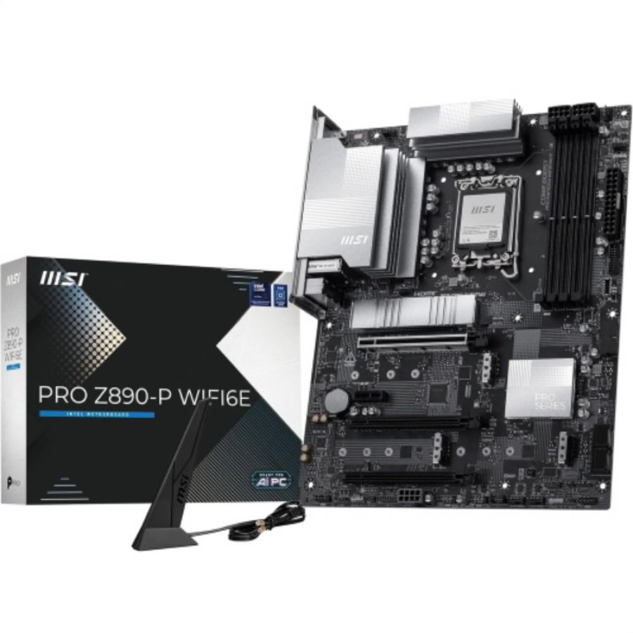 Mb msi pro z890-p wifi6e lga1851 4xddr5-9200o.c. 1xhdmi 1xdp 1xpcie5.0x16 4xm.2 4xsata wifi bt usb 5glan atx