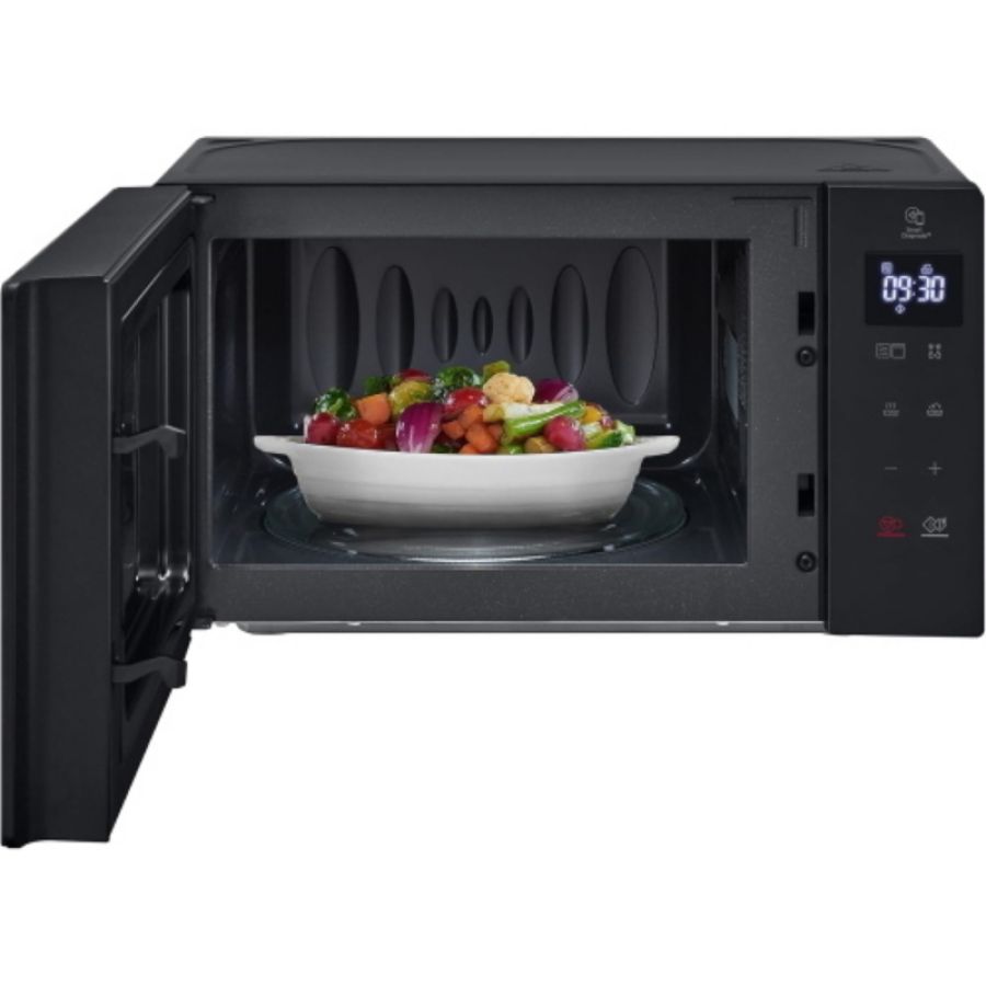Lg mh6032gas forno a microonde 20 lt con grill al quarzo 700 w programmi automatici scongelamento rapido defrost nero