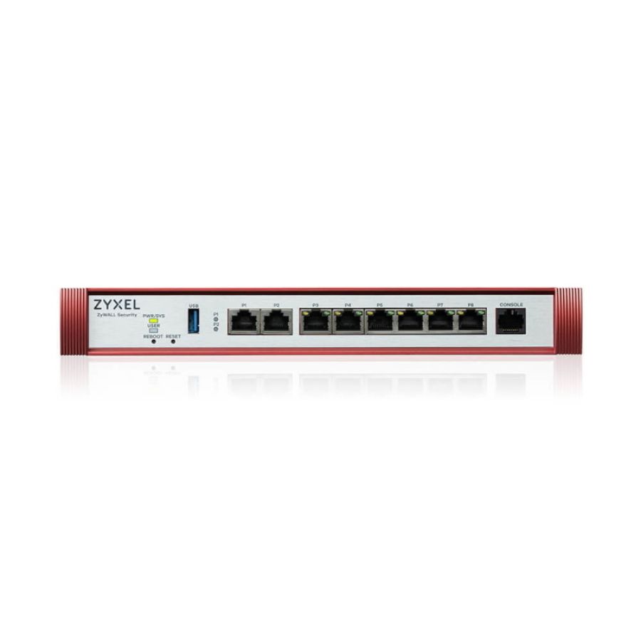 Zyxel firewall cons. 50 utenti, banda fino a 5gb, 1p2,5gbpoe+1p2,5gb+6pgb lan/wan, desktop/rack