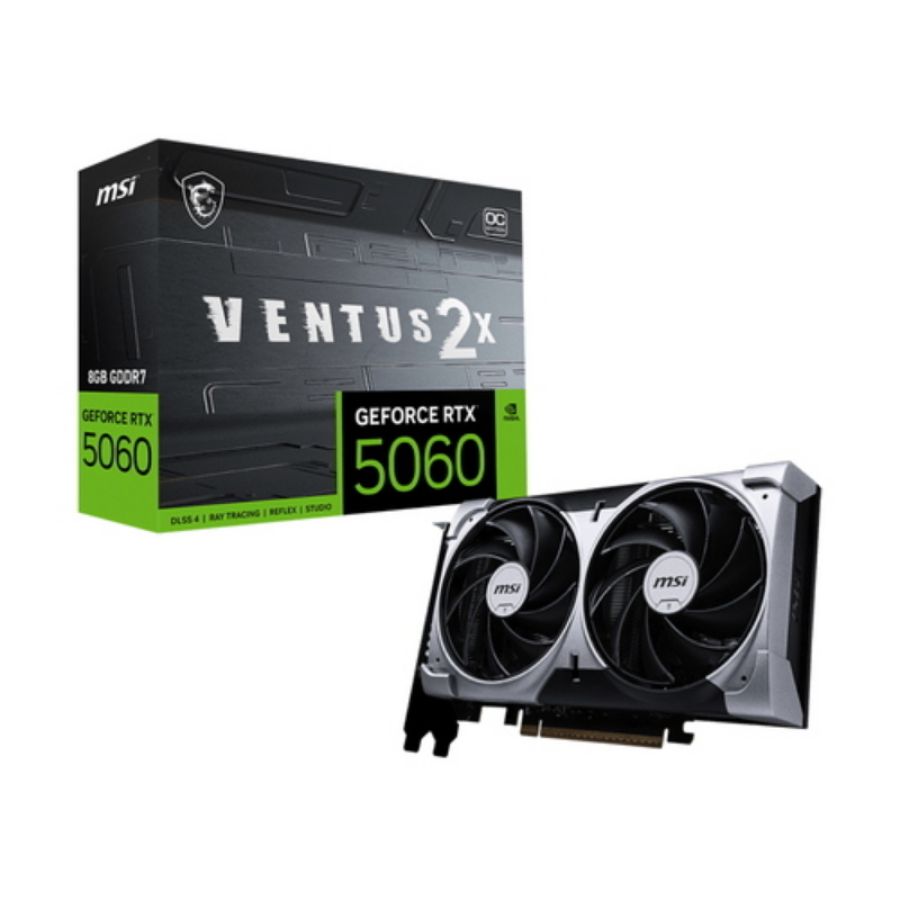 Msi vga geforce rtx 5060, rtx 5060 8g ventus 2x oc, 8gb gddr7, hdmi/dp*3, atx, dual fan, oc