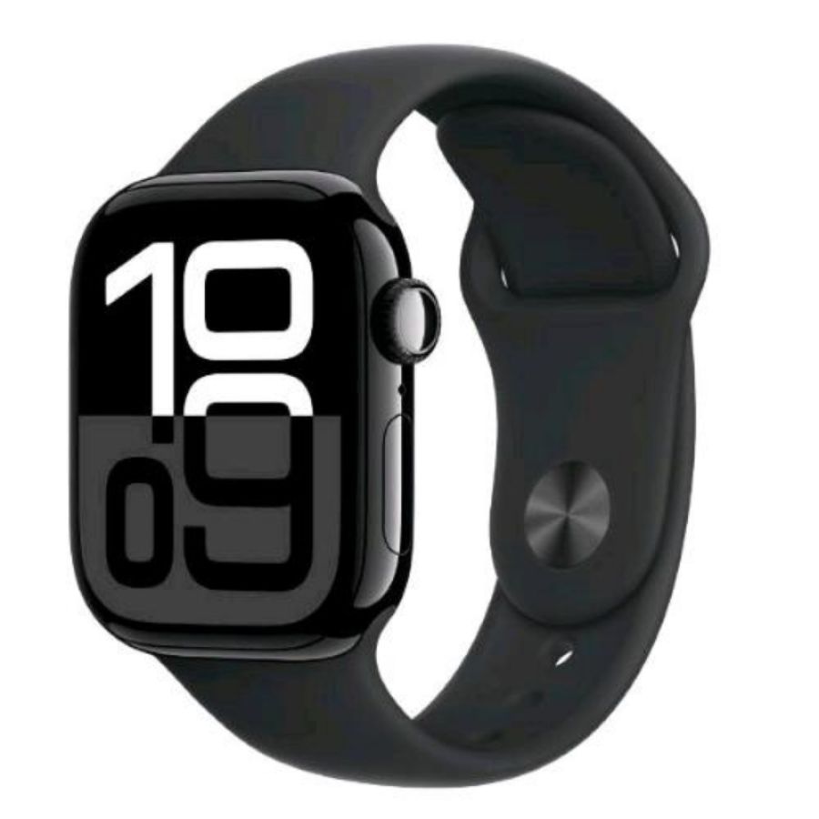 Apple watch series 10 gps + cellular 4g 42mm cassa in alluminio jet black cinturino sport nero - m/l