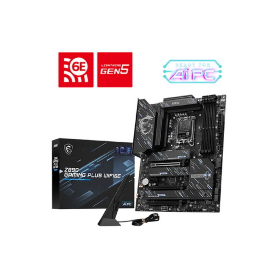 Msi mb z890 gaming plus wifi6e, z890,lga1851,4ddr5,3pci-ex16,1pci-ex1,4m.2 ,1usb3.2 gen2 x
