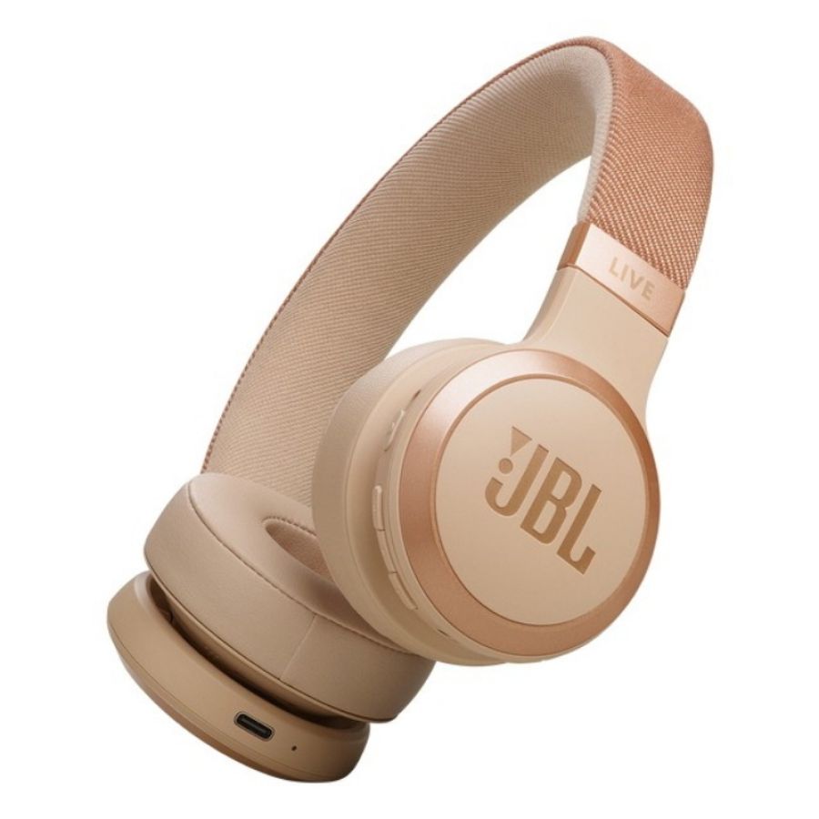 Jbl live 670nc auricolare wireless a padiglione musica e chiamate bluetooth sabbia