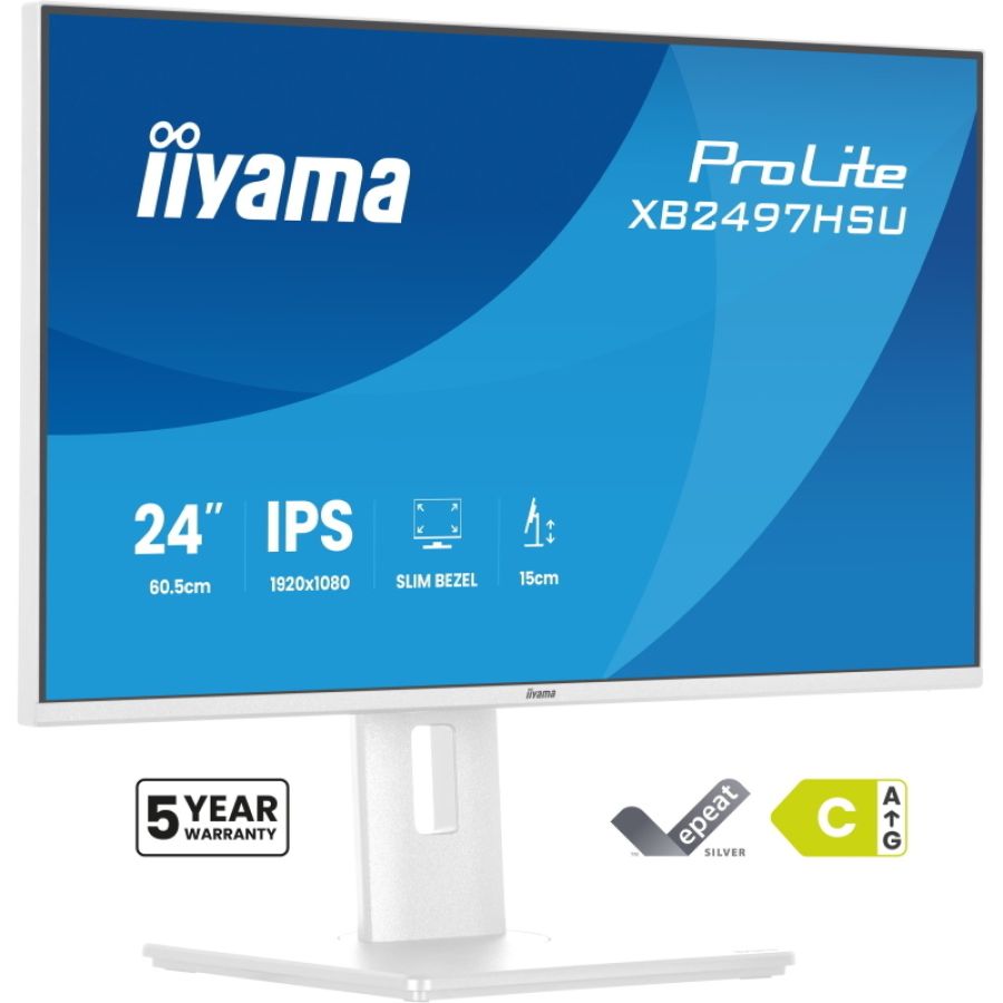 Iiyama prolite xb2497hsu-w1 monitor pc 60,5 cm (23.8\) 1920 x 1080 pixel full hd led bianco