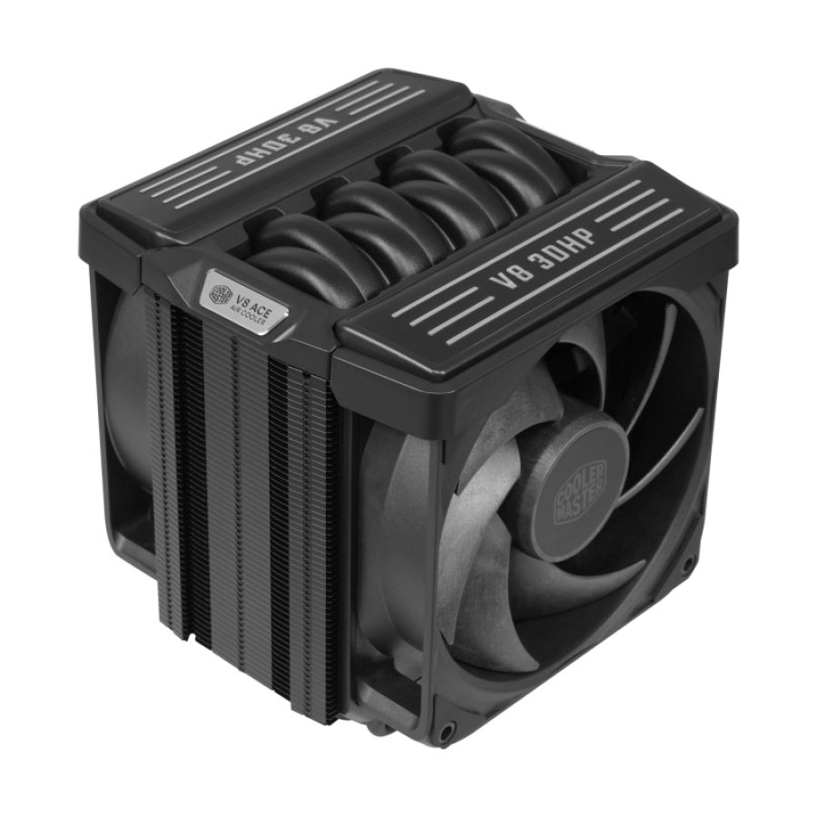 Cooler master v8 ace 3dhp black, dissipatore ad aria single tower , 2 ventole 120mm no argb, 6 anni