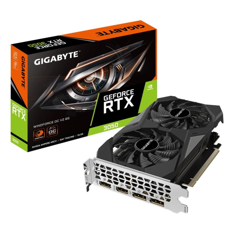 Svga gigabyte gv-n3050wf2ocv2-6gd rtx 3050 oc v2 6gddr6 96bit 1477mhz-o.c pcie4.0 2xhdmi 2xdp 7680x4320 2slot 9vn305wo62-00-g10