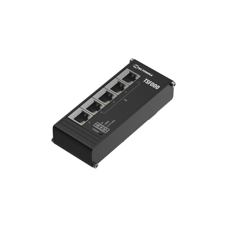 Unmanaged switch industriale, 5xrj45 10/100 (4)poe, ultra compatto, plug&play, ideale per quadri elettrici - no alimentatore