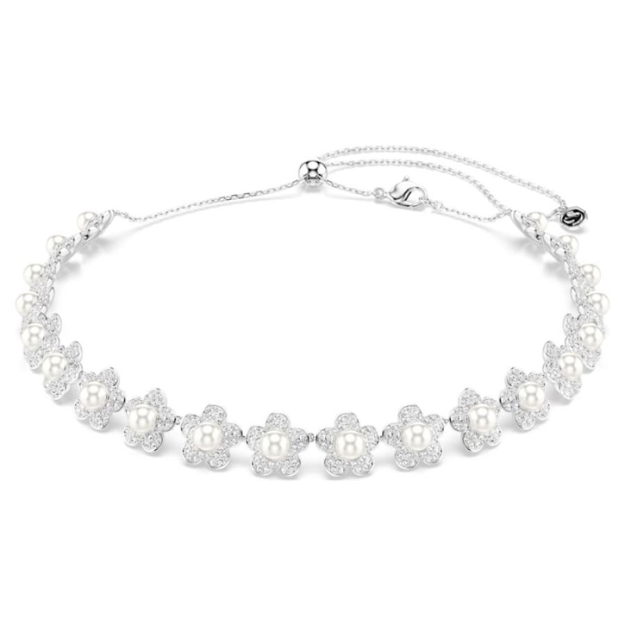 Swarovski 5751250 collane e pendenti / ariana grande x swarovski, crystal pearl, taglio round, bianco, placcato rodio di swarovski originale
