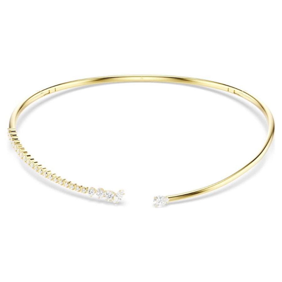 Swarovski 5765320 girocollo mesmera, taglio misto, bianco, finitura oro 18k di swarovski originale