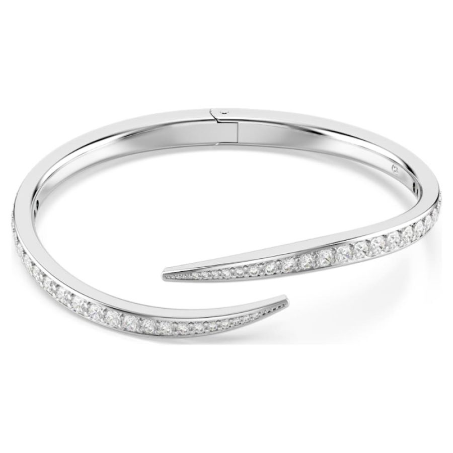 Swarovski 5765321 bracciale rigido vienna, taglio round, cigno, bianco, placcato rodio di swarovski originale