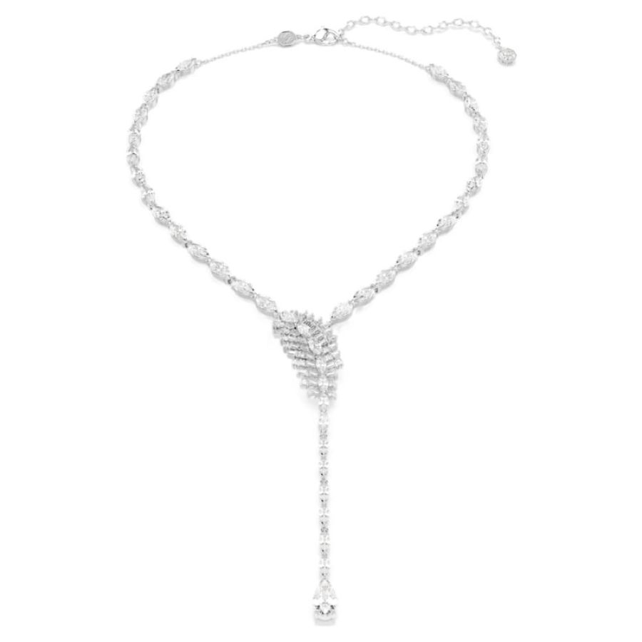 Swarovski 5749265 collana a y vienna, taglio misto, piuma, bianco, placcato rodio di swarovski originale