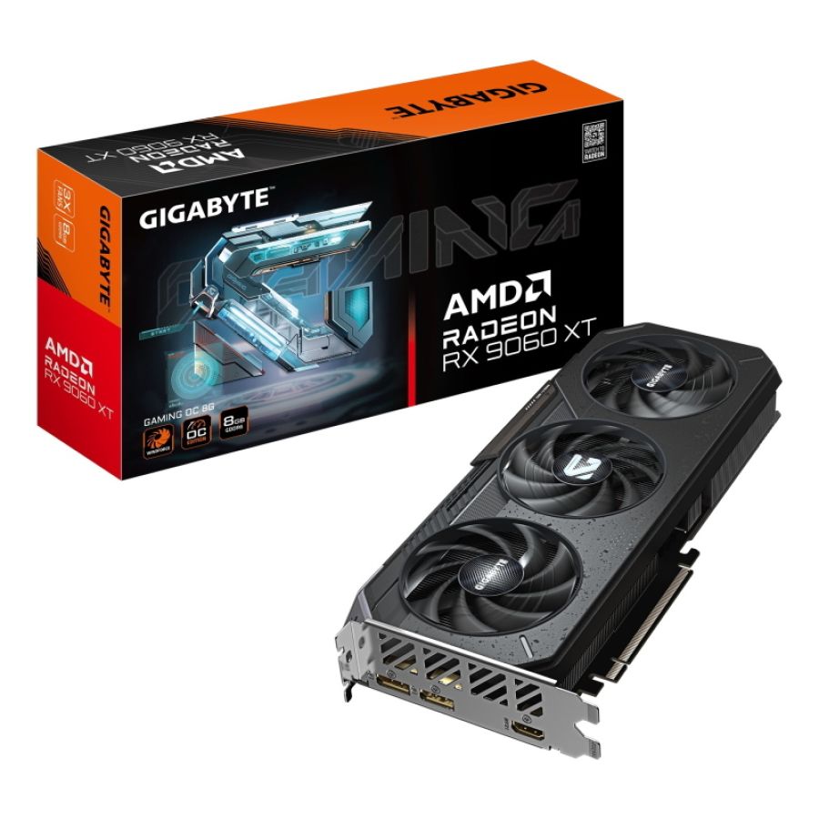 Gigabyte radeon rx 9060 xt gaming oc 8g scheda grafica - 8gb gddr6, 128bit, pci-e 5.0, 3320 mhz frequenza core, 2 x