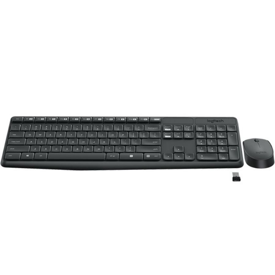 Logitech mk235 tastiera mouse incluso rf wireless ceco grigio