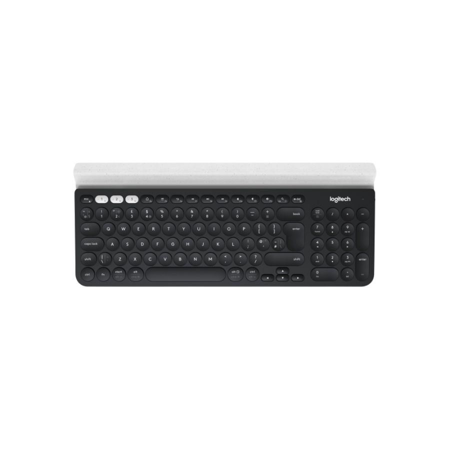 Logitech k780 multi-device wireless keyboard tastiera universale rf senza fili + bluetooth qwertz svizzere grigio, bianco