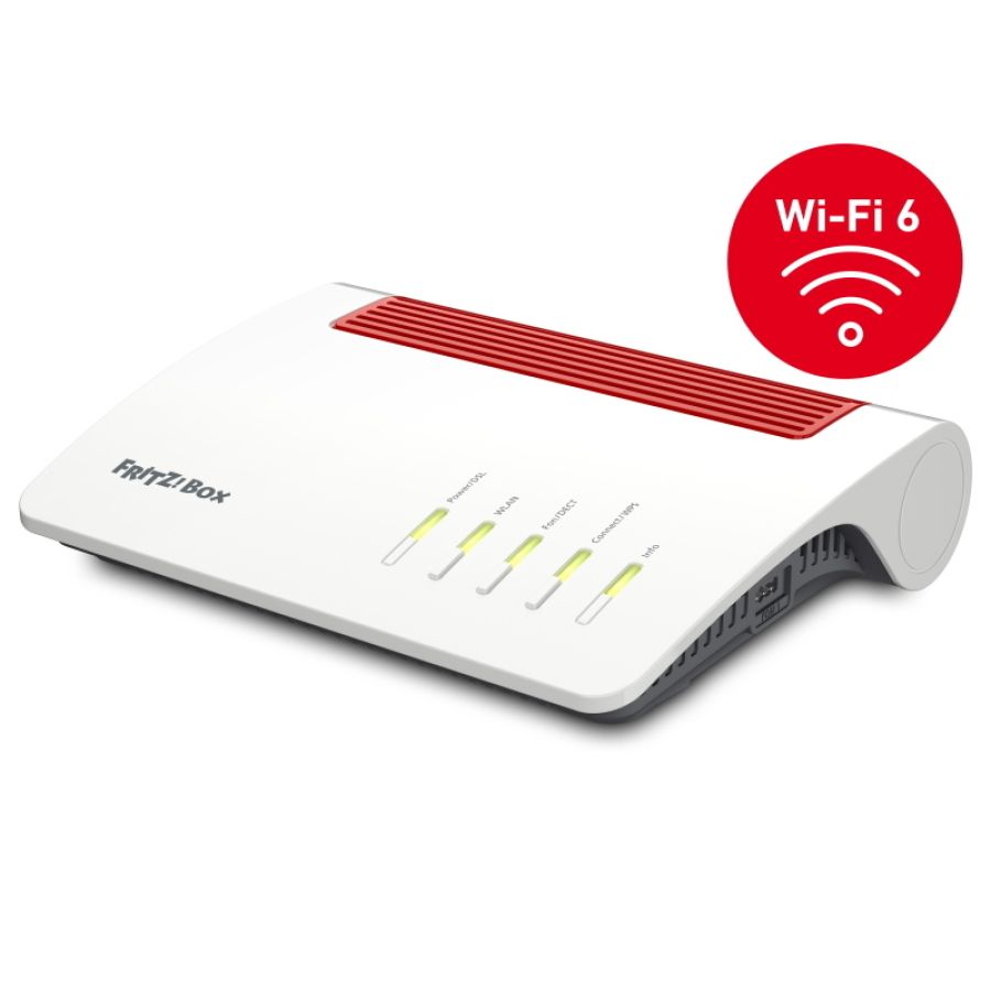 Box fritz! 7590 ax router wireless gigabit ethernet dual-band (2.4 ghz/5 ghz) bianco