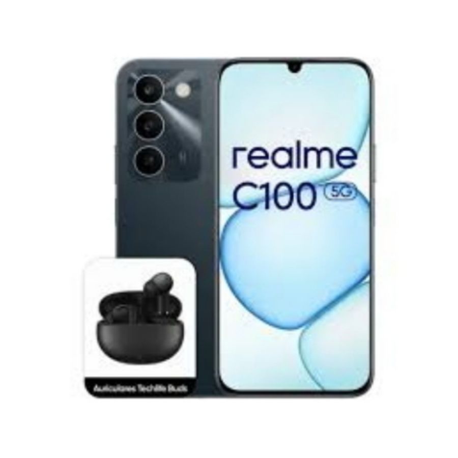 Realme c100 5g dual sim 6.8 octa core 128gb ram 4gb 5g tim green + techlife buds auricolari bluetooth