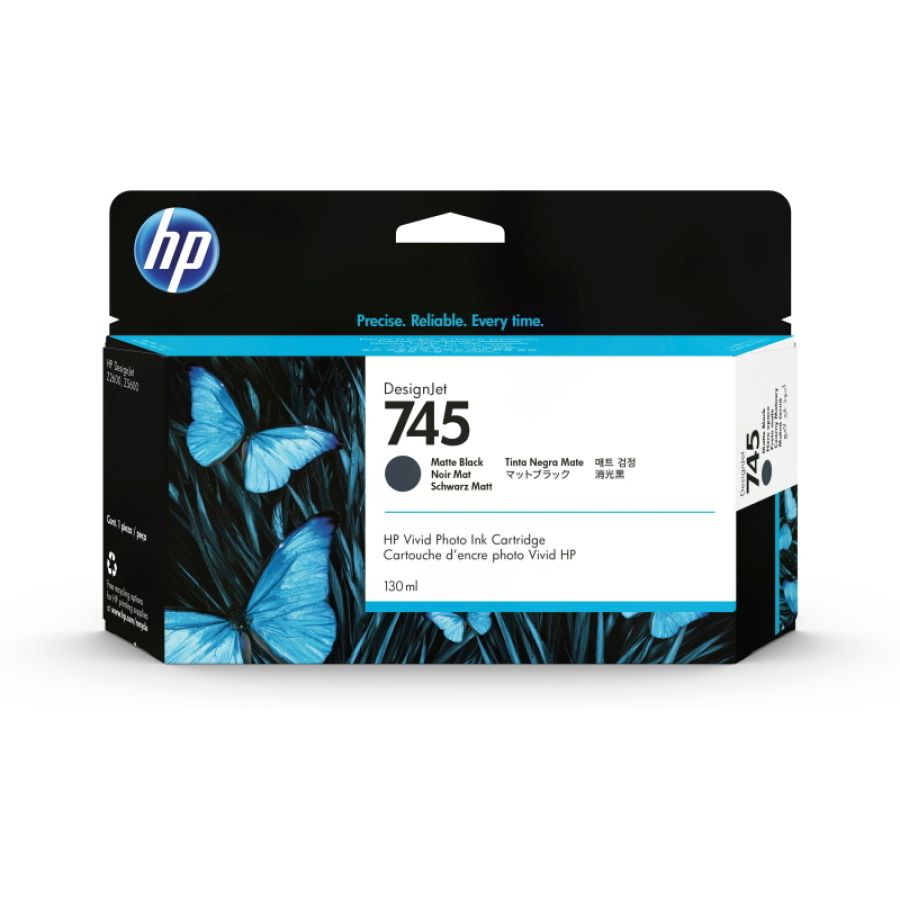 Hp cartuccia inchiostro nero opaco designjet 745, 130 ml