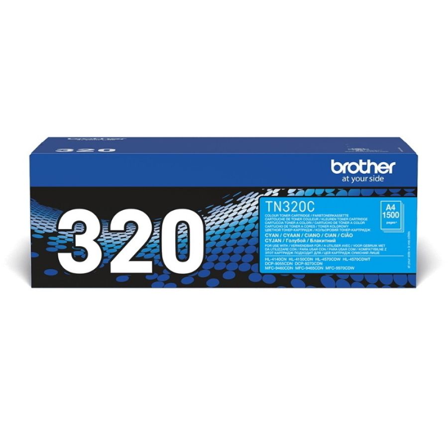 Brother tn-320c cartuccia toner 1 pz originale ciano