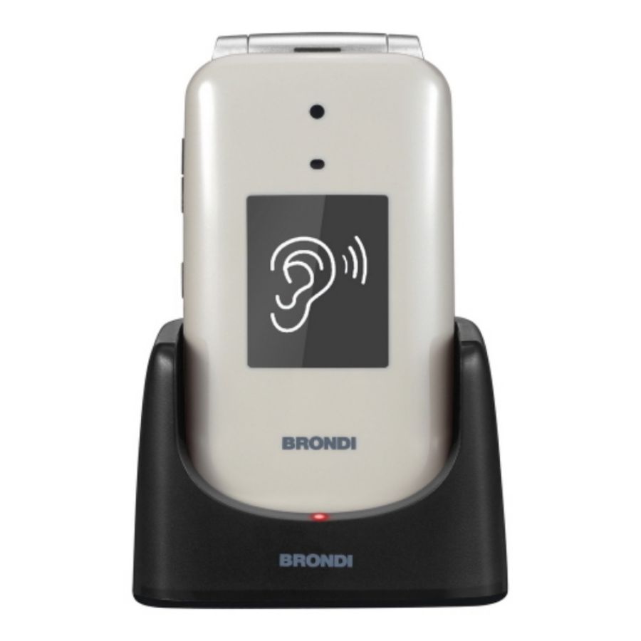 Brondi amico supervoice dual sim 2.8 easy phone clamshell tasti grandi tasto sos controllo remoto fotocamera torcia led tortora